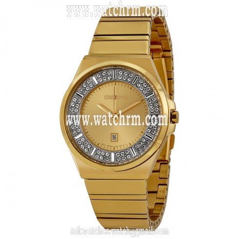 Seiko Champagne Dial Gold-tone Stainless Steel Ladies Watch SXDF72