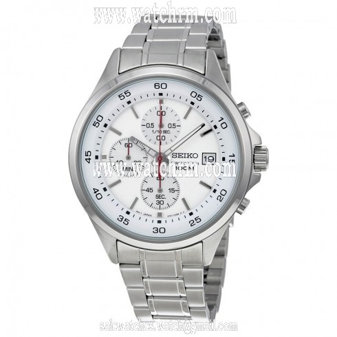 Seiko Chrongoraph Silver Dial Stainless Steel Men's Watch SKS473