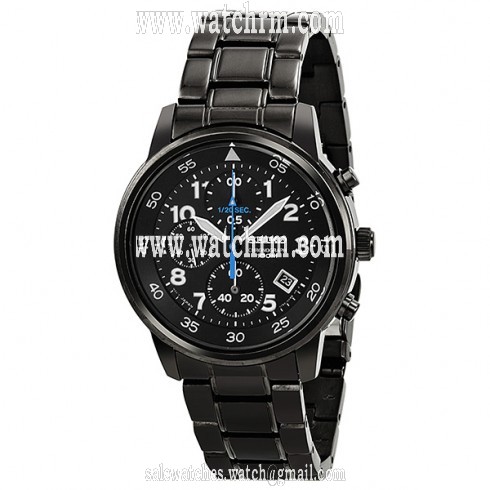 Seiko Chronograph Black Dial Black PVD Men's Watch SNDE09
