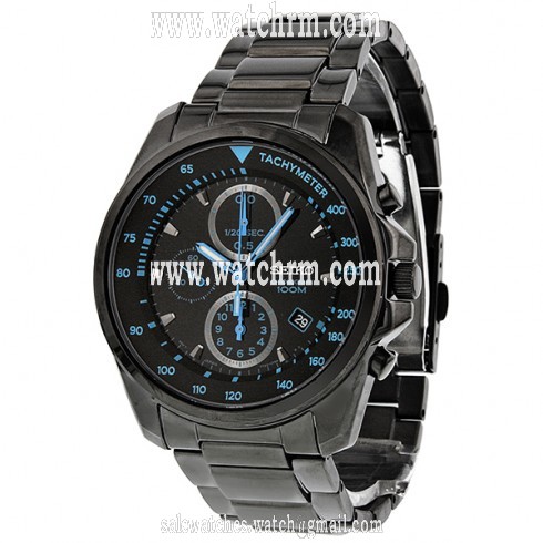 Seiko Chronograph Black Dial Black PVD Stainless Steel Men's Watch SNDD67