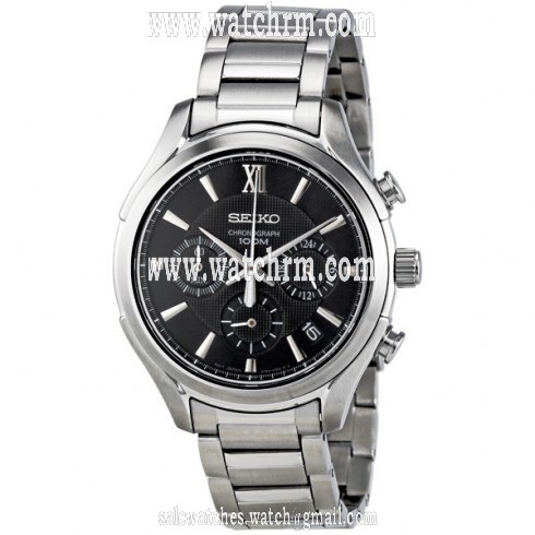 Seiko Chronograph Black Dial Men's Watch SSB019