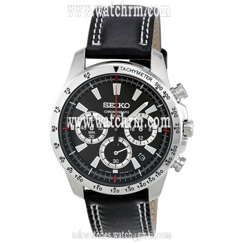 Seiko Chronograph Black Dial Men's Watch SSB033