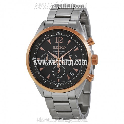 Seiko Chronograph Black Dial Men's Watch SSB068