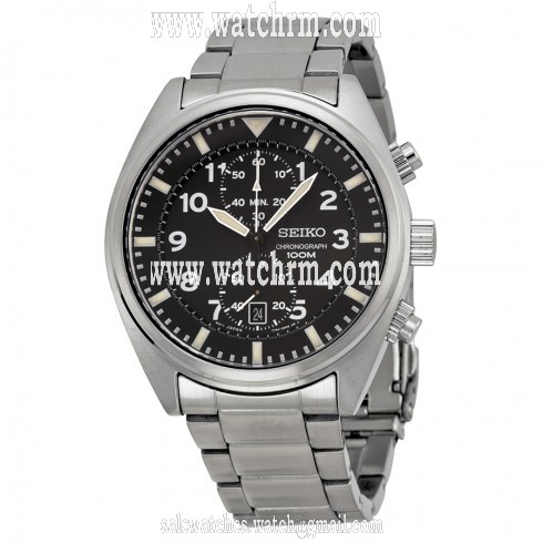 Seiko Chronograph Black Dial Quartz Men's Watch SNN231P1
