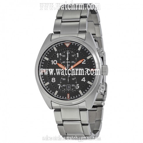 Seiko Chronograph Black Dial Stainless Steel Men's Watch SNN235P1
