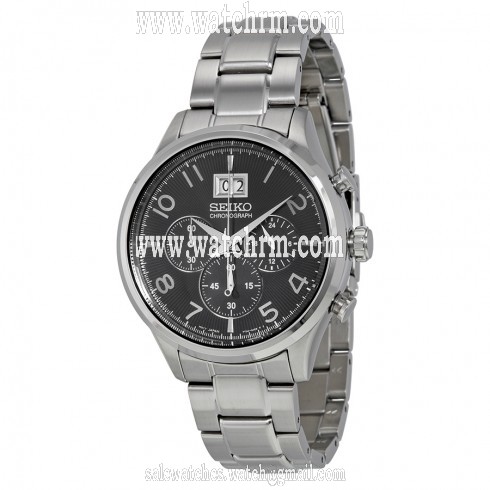 Seiko Chronograph Black Dial Stainless Steel Men's Watch SPC153P1