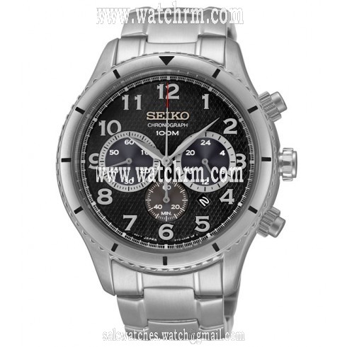 Seiko Black Dial Stainless Steel Men's Quartz Watch SRW037