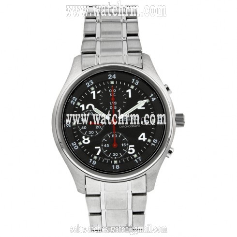 Seiko Chronograph Black Dial Stainless Steel Men's Watch SNDB31
