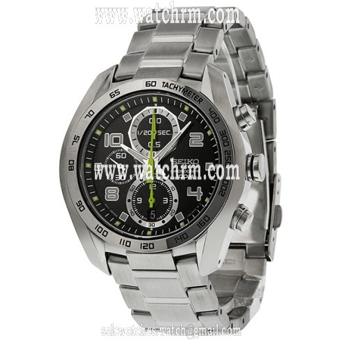 Seiko Chronograph Black Dial Stainless Steel Men's Watch SNDD31