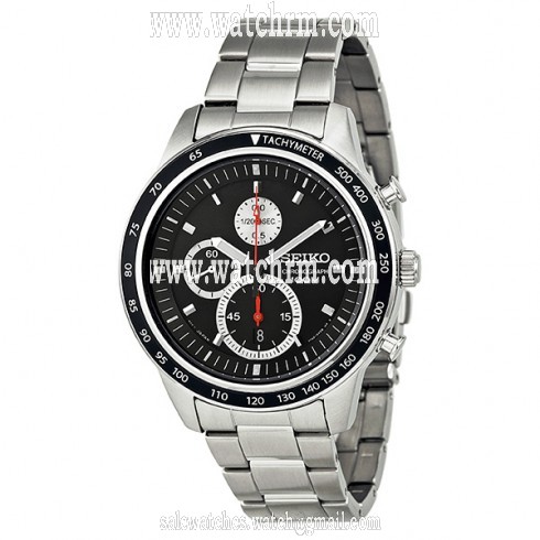 Seiko Chronograph Black Dial Stainless Steel Men's Watch SNDD85
