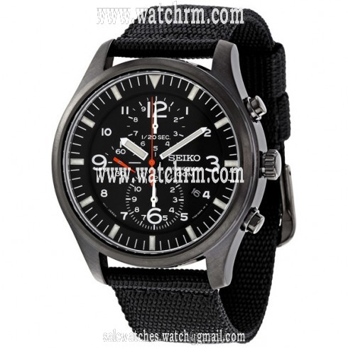 Seiko Chronograph Black Ion Men's Watch SNDA65