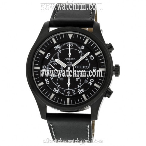 Seiko Chronograph Black Ion-plated Men's Watch SNDA21