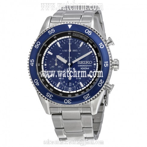 Seiko Chronograph Blue Dial Stainless Steel Men's Watch SNDG55