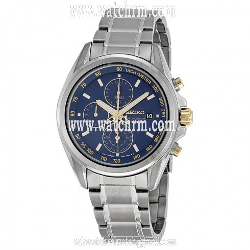 Seiko Chronograph Blue Sial Titanium Men's Watch SNDE59