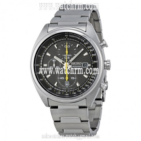 Seiko Chronograph Grey Dial Stainless Steel Men's Watch SNDF85