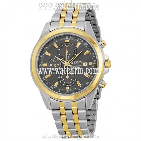 Seiko Chronograph Grey Dial Two-tone Men's Watch SNDF06