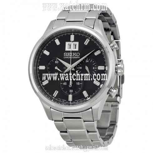 Seiko Chronograph Metallic Blue Dial Stainless Steel Men's Watch SPC081