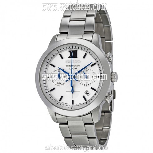 Seiko Chronograph Silver Dial Stainless Steel Men's Watch SSB145