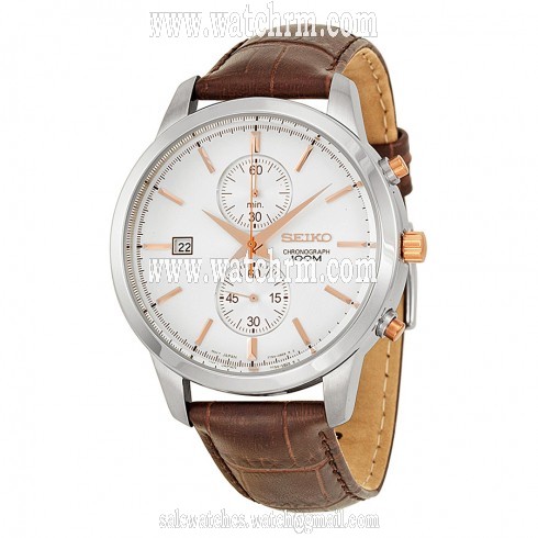 Seiko Chronograph Silver Dial Stainless Steel Men's Watch SNN277