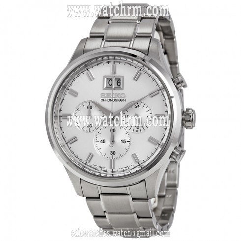 Seiko Chronograph Silver Dial stainless Steel Men's  Watch SPC079