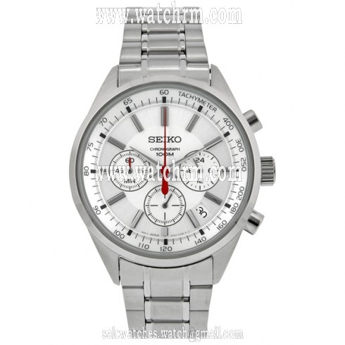 Seiko Chronograph Silver Dial Stainless Steel Men's Watch SSB035