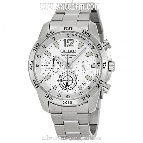 Seiko Chronograph Silver Dial Stainless Steel Men's Watch SSB123
