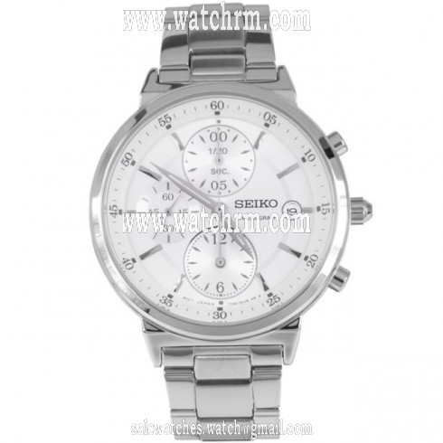Seiko Chronograph Silver Dial Stainless Steel Unisex Watch SNDW53