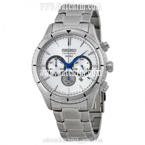 Seiko Chronograph Silver Dial Stainless Steel Watch SRW033P1