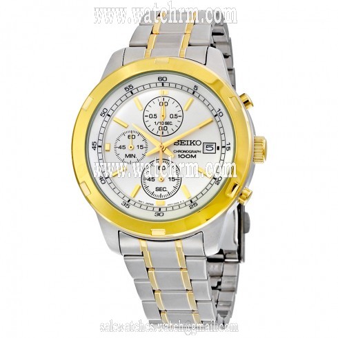Seiko Chronograph Silver Dial Two-tone Men's Watch SKS432