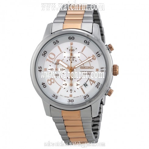 Seiko Chronograph Silver Dial Two-tone Men's Watch SNDW86