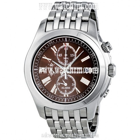 Seiko Chronograph Stainless Steel Brown Dial Men's Watch SNAE51P1