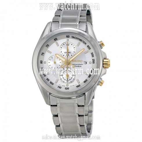 Seiko Chronograph Tachymeter Silver Dial Titanium Men's Watch SNDC95
