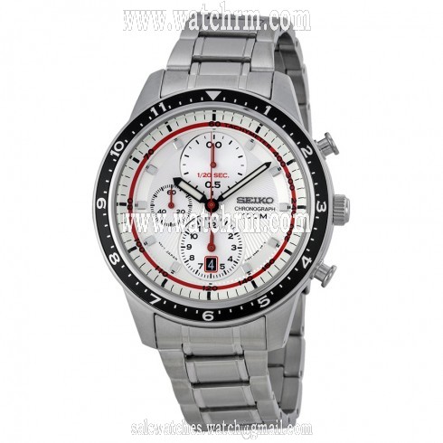 Seiko Chronograph White Dial Stainless Steel Men's Watch SNDF35P1