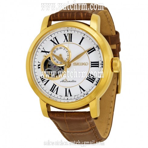 Seiko Classic Automatic White Dial Brown Leather Men's Watch SSA232K1