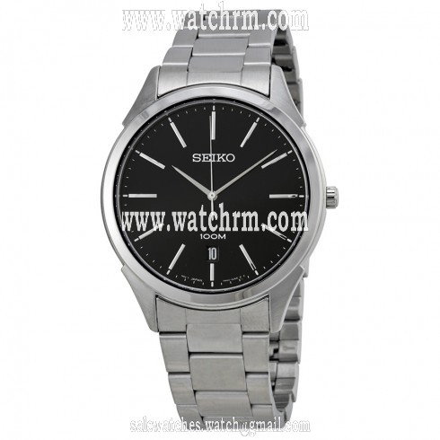 Seiko Classic Black Dial Stainless Steel Men's Watch SGEG69