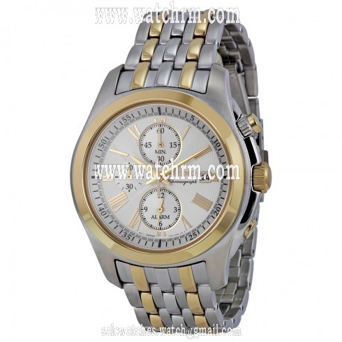 Seiko Classic Chronograph Silver Dial Two-tone Men's Watch SNAE32