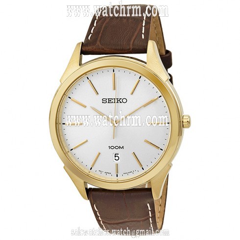 Seiko Classic Light Champagne Dial Brown Leather Men's Watch SGEG74P2