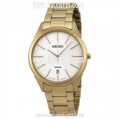 Seiko Classic Light Champagne Dial Gold-tone Stainless Steel Men's Watch SGEG74