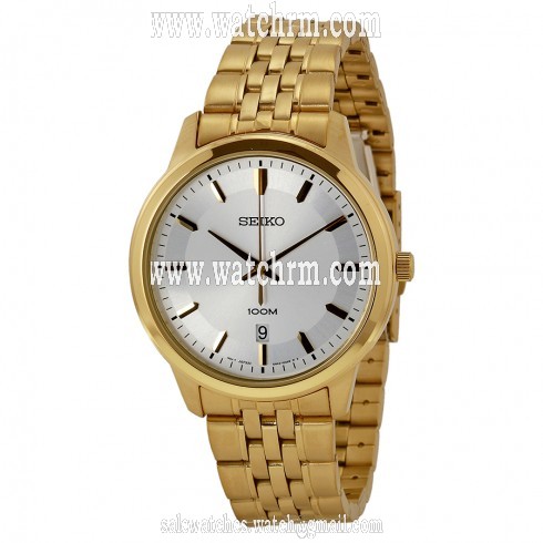 Seiko Classic Silver Dial Gold-tone Men's Watch SUR034