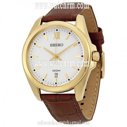 Seiko Classic White Dial Brown Leather Men's Watch SGEG64P2