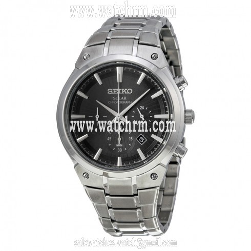 Seiko Core Chronograph Black Dial Stainless Steel Men's Watch SSC317