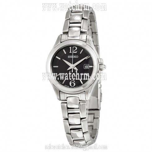 Seiko Core Solar Black Dial Stainless Steel Ladies Watch SUT249