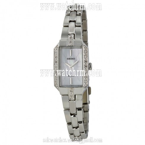 Seiko Core Solar Mother of Pearl Dial Diamond Stainless Steel Ladies Watch SUP233
