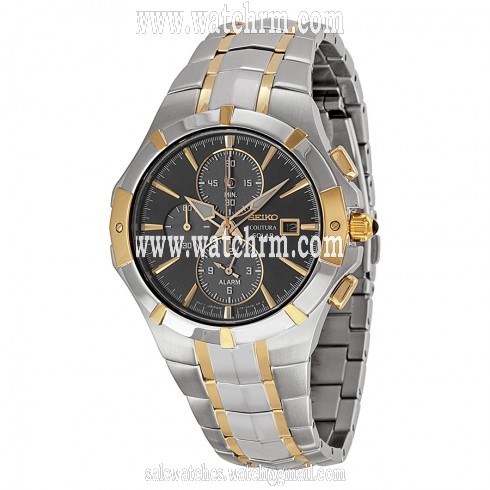 Seiko Coutura Chronograph Grey Dial Two-tone Men's Watch SSC198