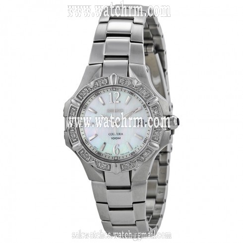 Seiko Coutura Diamond Mother of Pearl Dial Ladies Watch SXDC33
