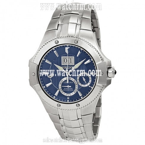 Seiko Coutura Kinetic Perpetual BLue Dial Stainless Steel Men's Watch SNP069