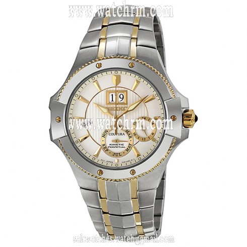 Seiko Coutura Kinetic Perpetual Calendar Two-Tone Steel Men's Watch SNP008