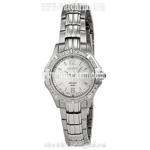 Seiko Coutura Mother-of-Pearl Dial Silver-tone Steel Crystal Ladies Watch SXDE19