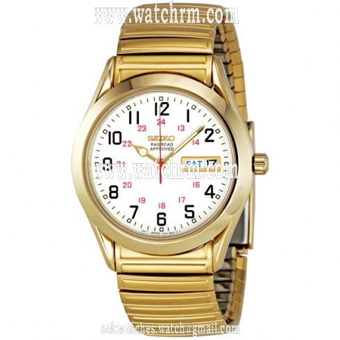 Seiko Day Date White Dial Gold-tone Men's Watch SGG746