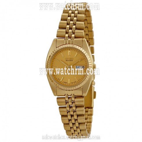 Seiko Day/Date Dress Gold Tone Ladies Watch SWZ058